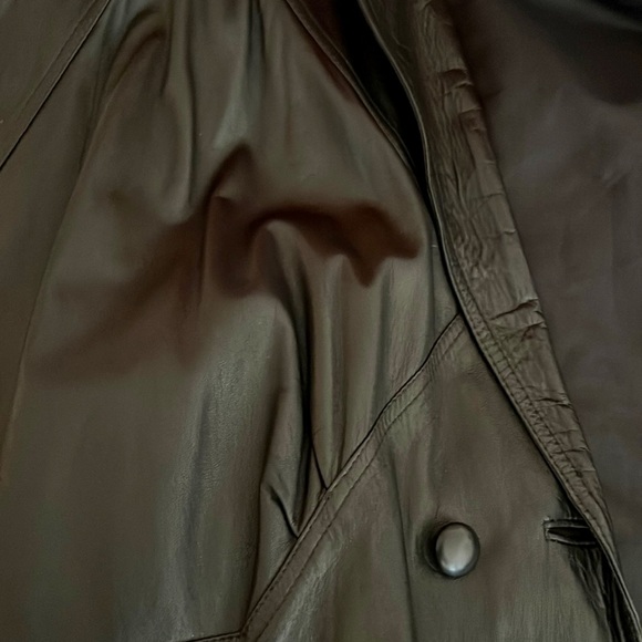 Vintage~Leather Coat~Full Length / 80’s~90’s - Picture 6 of 16